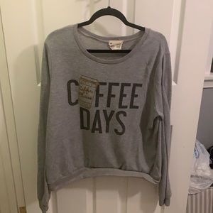 Gray long sleeve tee with graphic